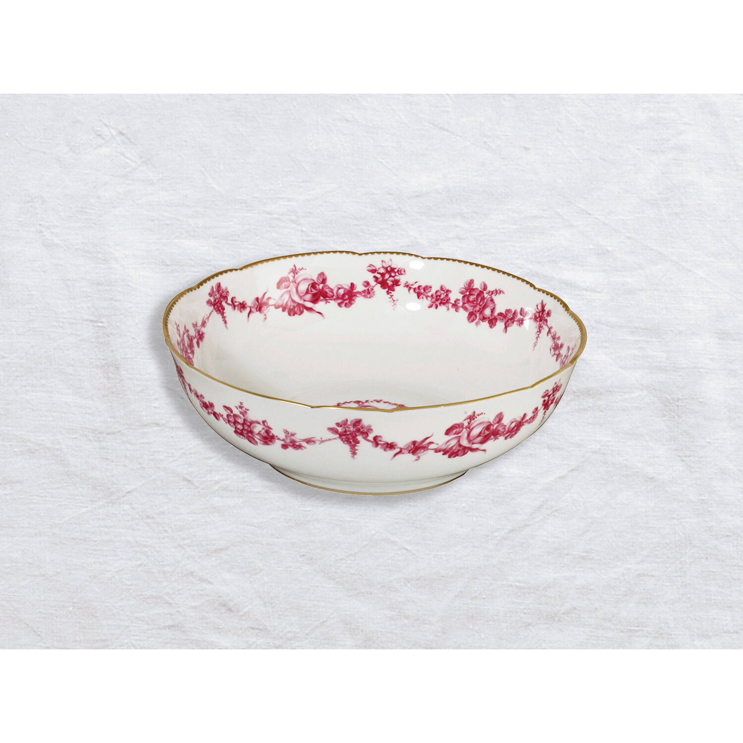 Bernardaud Salad bowl 57 oz 10", Limoges porcelain, Louis XV collection, on a white background