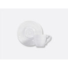 Bernardaud Espresso cup and saucer extra 4.4 oz, Limoges porcelain, Louvre collection, on a white background