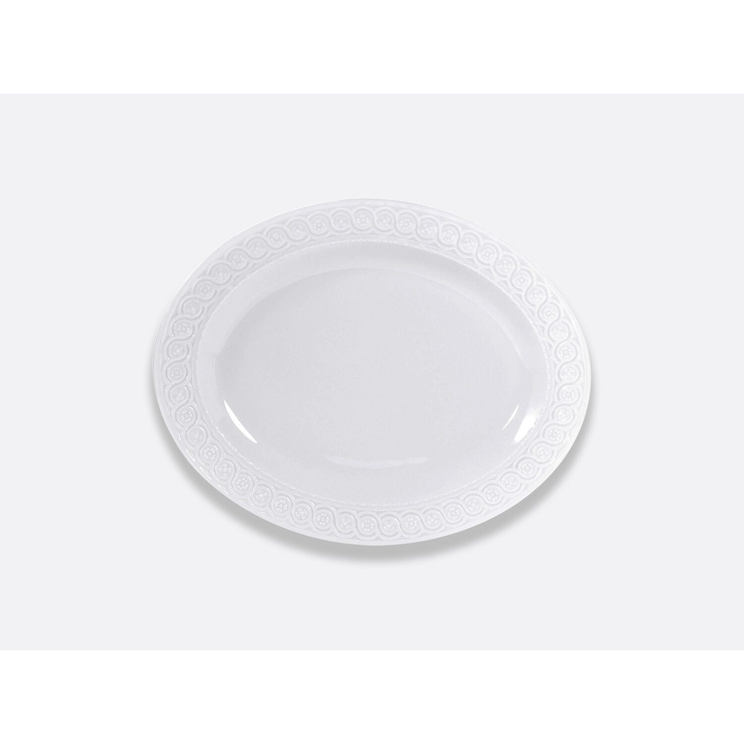 Bernardaud Oval platter 13", Limoges porcelain, Louvre collection, on a white background