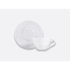 Bernardaud Tea cup and saucer 5 oz, Limoges porcelain, Louvre collection, on a white background