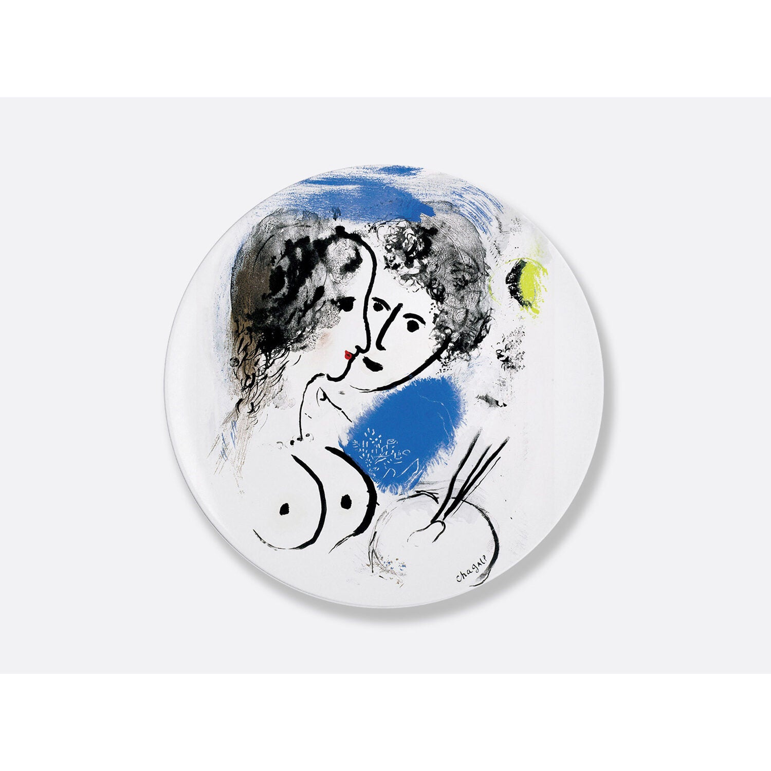 Bernardaud Gift box set of 6 dinner plates 10.5", Limoges porcelain, Marc Chagall collection, detail view