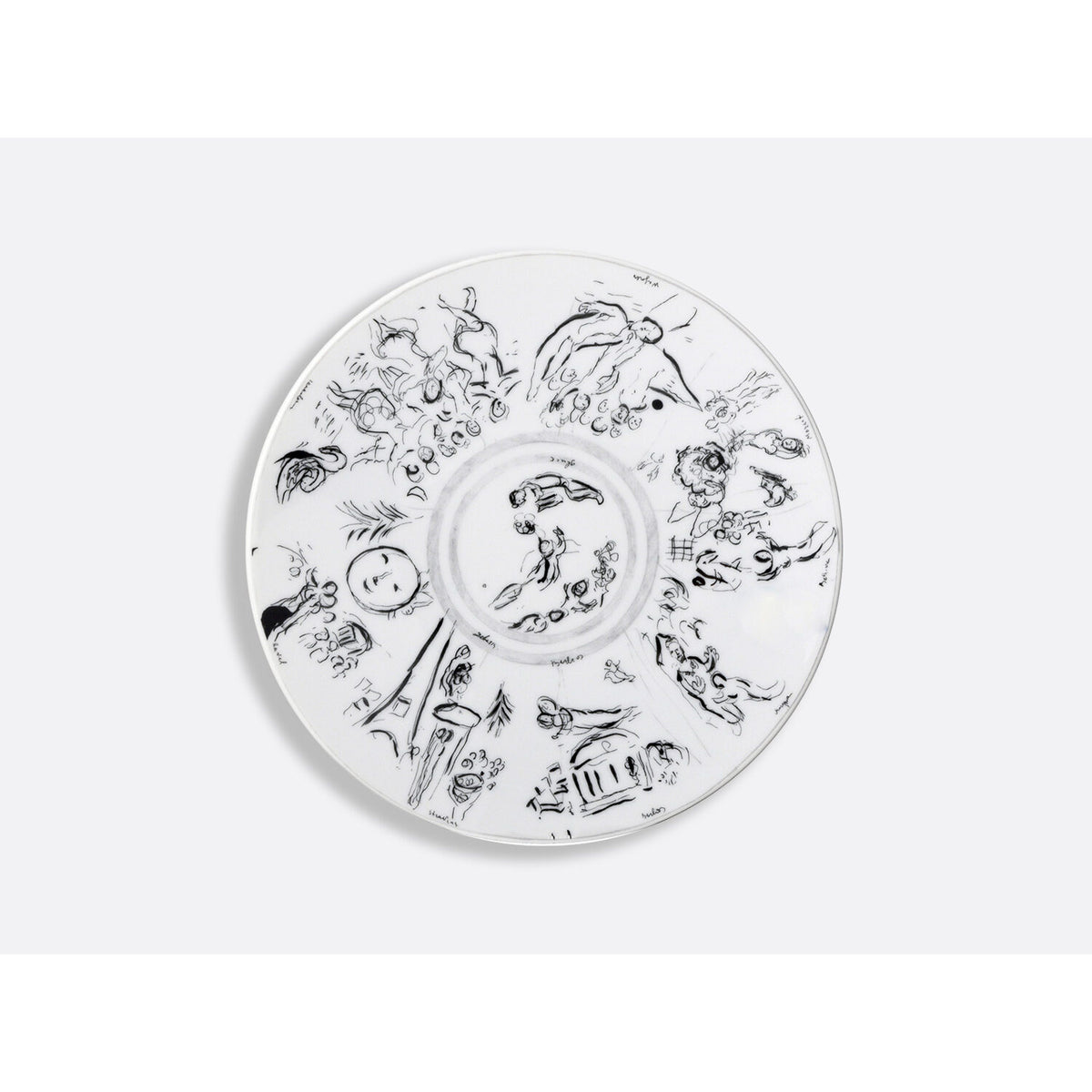 Bernardaud Marc Chagall Gift Box Set of 6 Salad Plates "Sketch for the Opéra Garnier Ceiling" 8.3", view 2