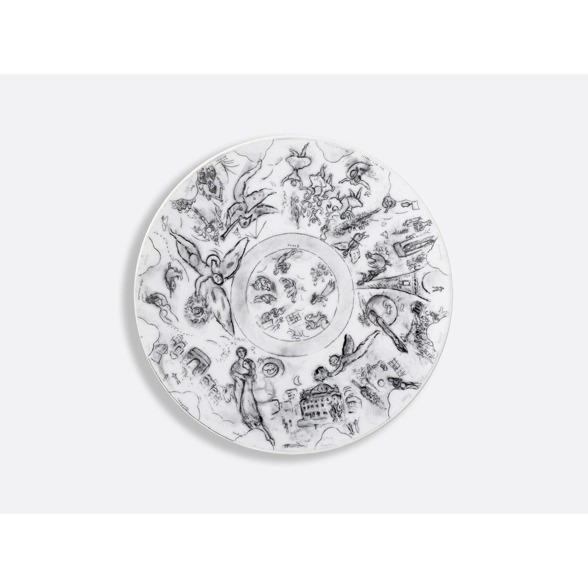 Bernardaud Marc Chagall Gift Box Set of 6 Salad Plates "Sketch for the Opéra Garnier Ceiling" 8.3", view 3