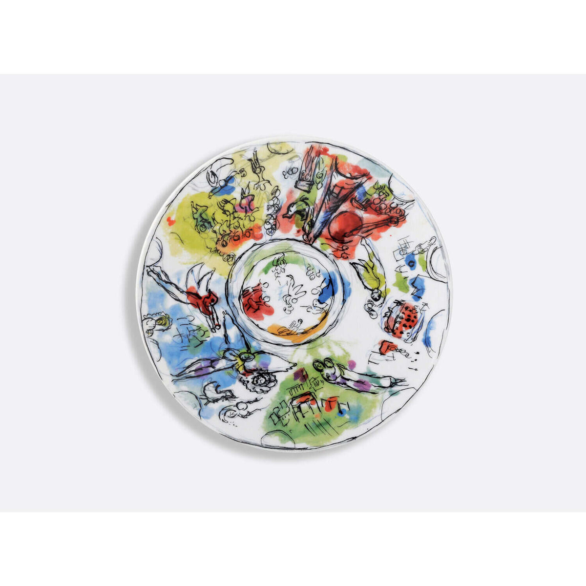 Bernardaud Marc Chagall Gift Box Set of 6 Salad Plates "Sketch for the Opéra Garnier Ceiling" 8.3", view 7