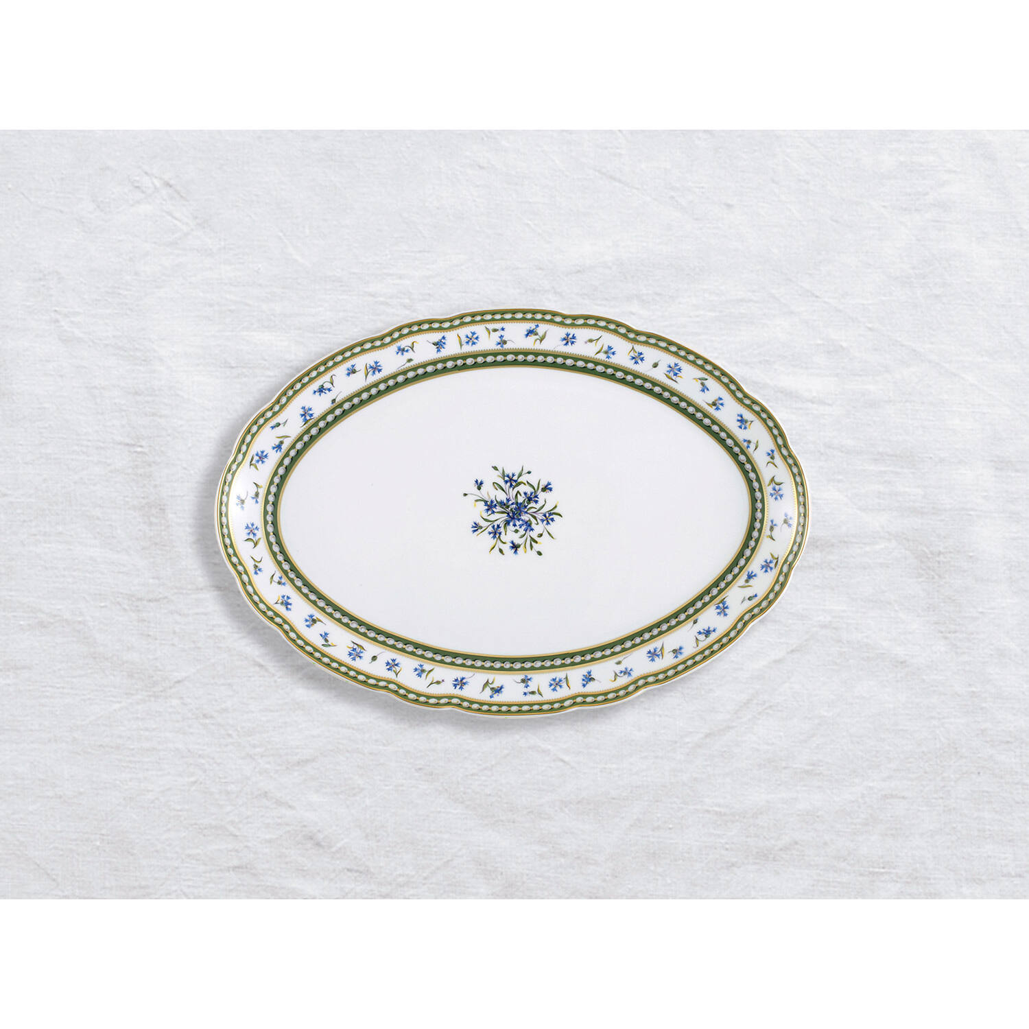 Bernardaud Oval platter 13", Limoges porcelain, Marie-Antoinette collection, on a white background