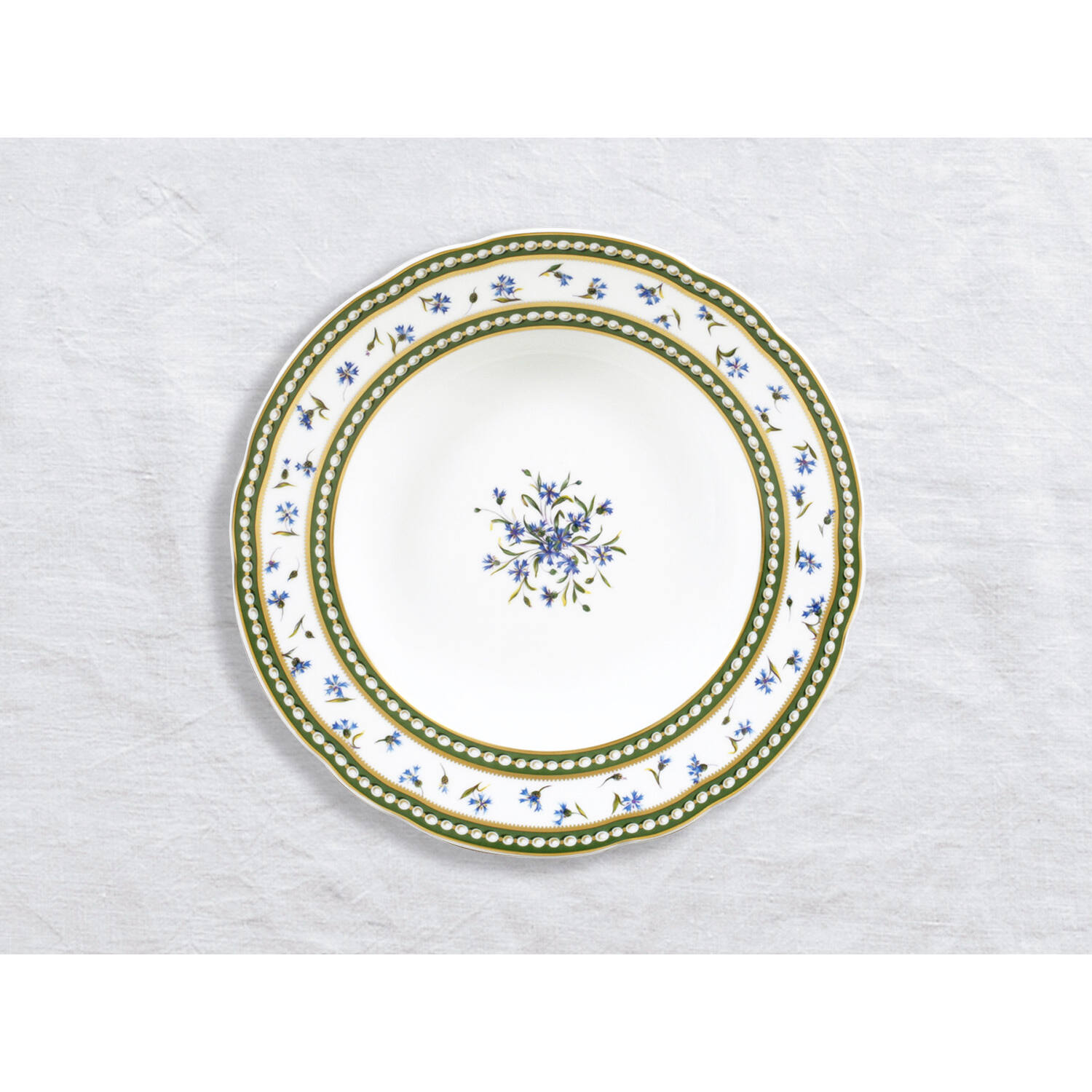 Bernardaud Rim soup 9", Limoges porcelain, Marie-Antoinette collection, on a white background