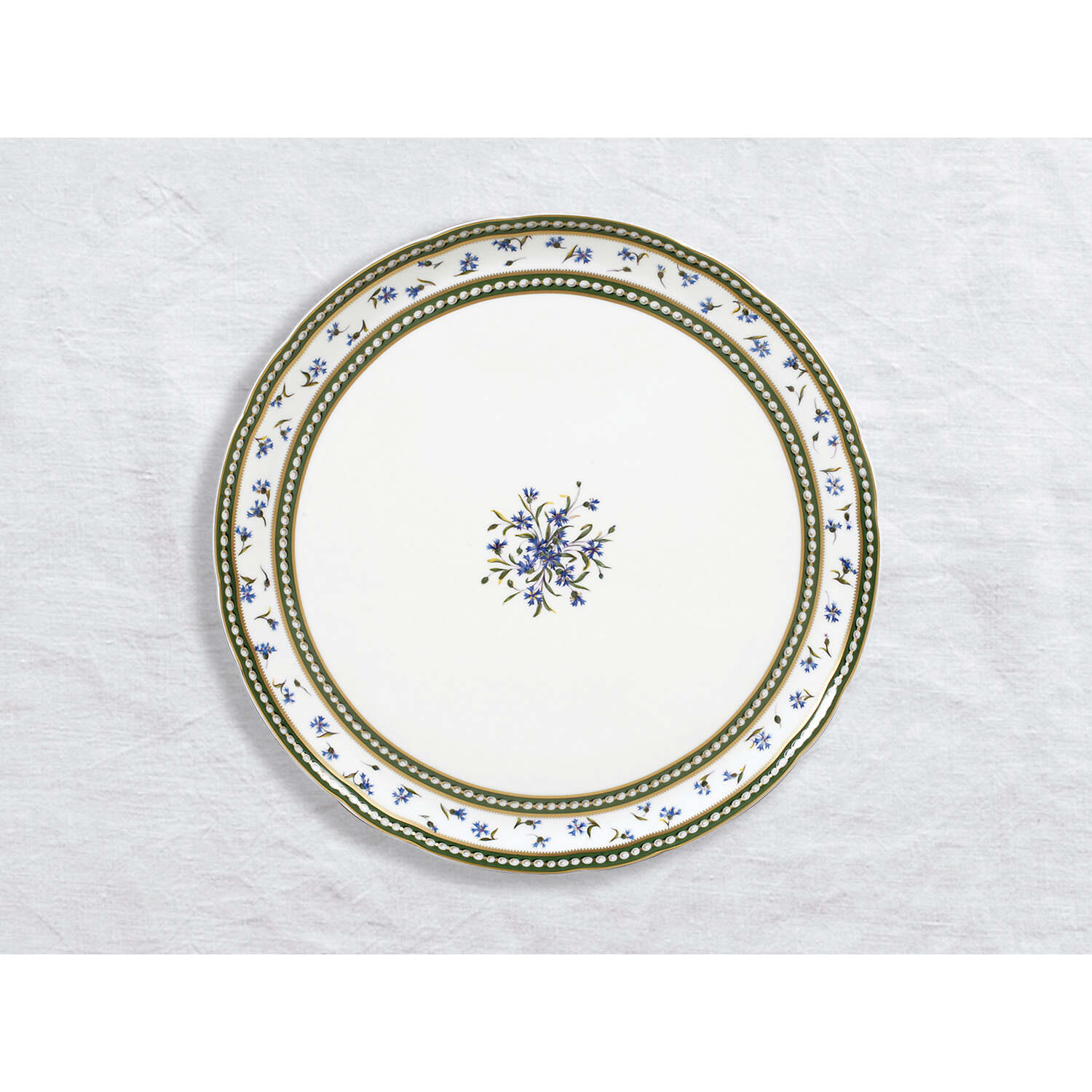 Bernardaud Round tart platter 13", Limoges porcelain, Marie-Antoinette collection, on a white background