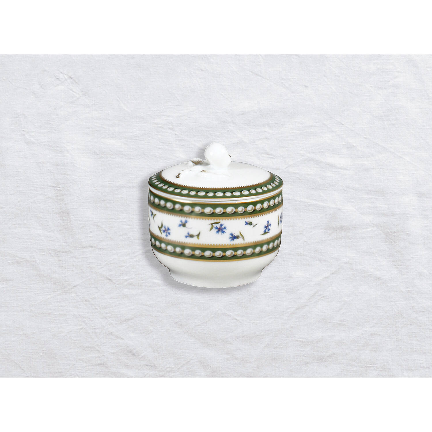 Bernardaud Sugar pot 6.5 oz, Limoges porcelain, Marie-Antoinette collection, on a white background