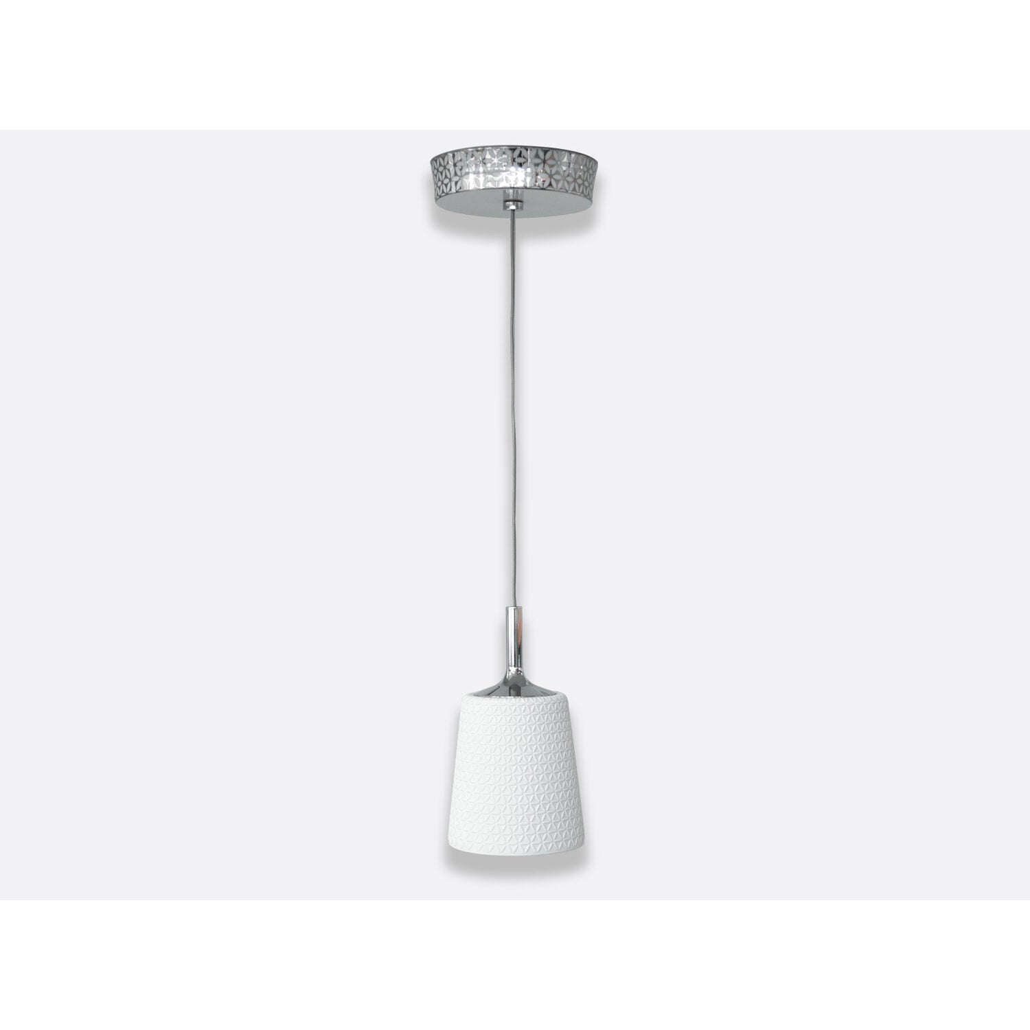 Bernardaud Pendant light large(D.6.7" H. 10.6"), Limoges porcelain, Marnie - Adam D. Tihany collection, on a white background
