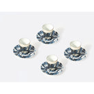 Bernardaud Set of 4 espresso cups and saucers 2.5 oz, Limoges porcelain, Mehdi Quotbi collection, on a white background