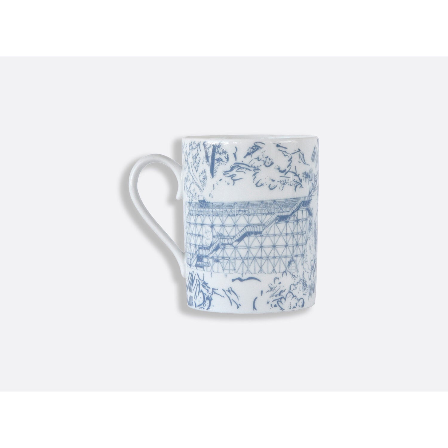 Bernardaud Mug Blue 10 oz Tout Paris in Blue, Limoges porcelain, detail view