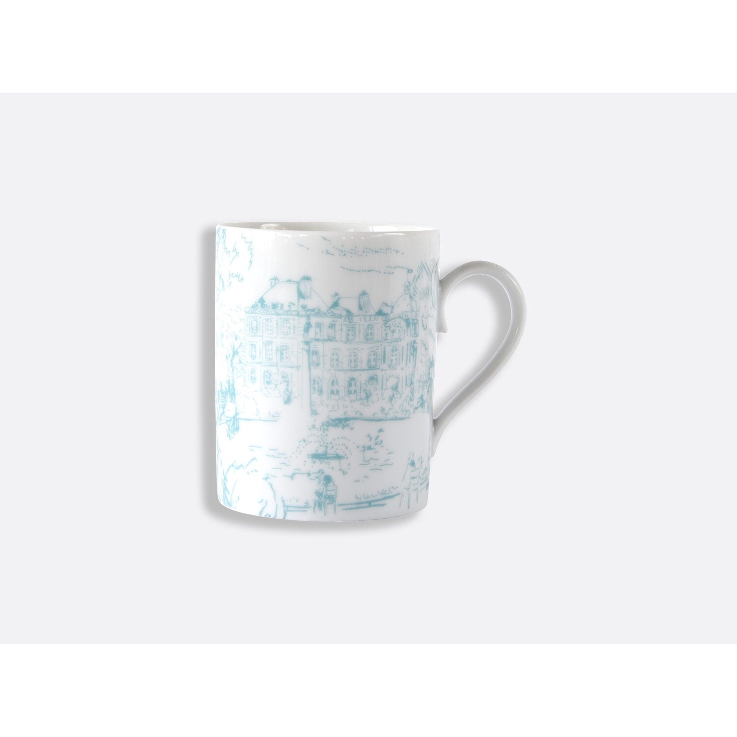 Bernardaud Mug Turquoise 10 oz Tout Paris in Turquoise, Limoges porcelain, on a white background