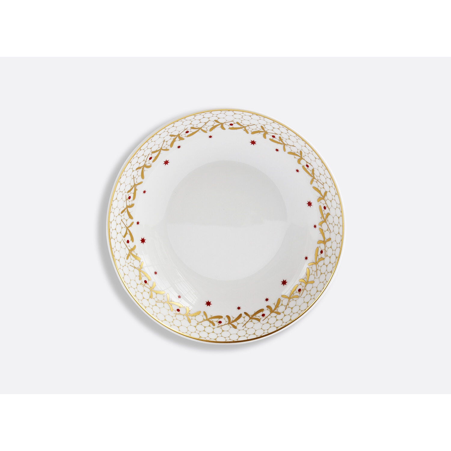 Bernardaud Coupe soup plate 7.5", Limoges porcelain, Noël collection, on a white background