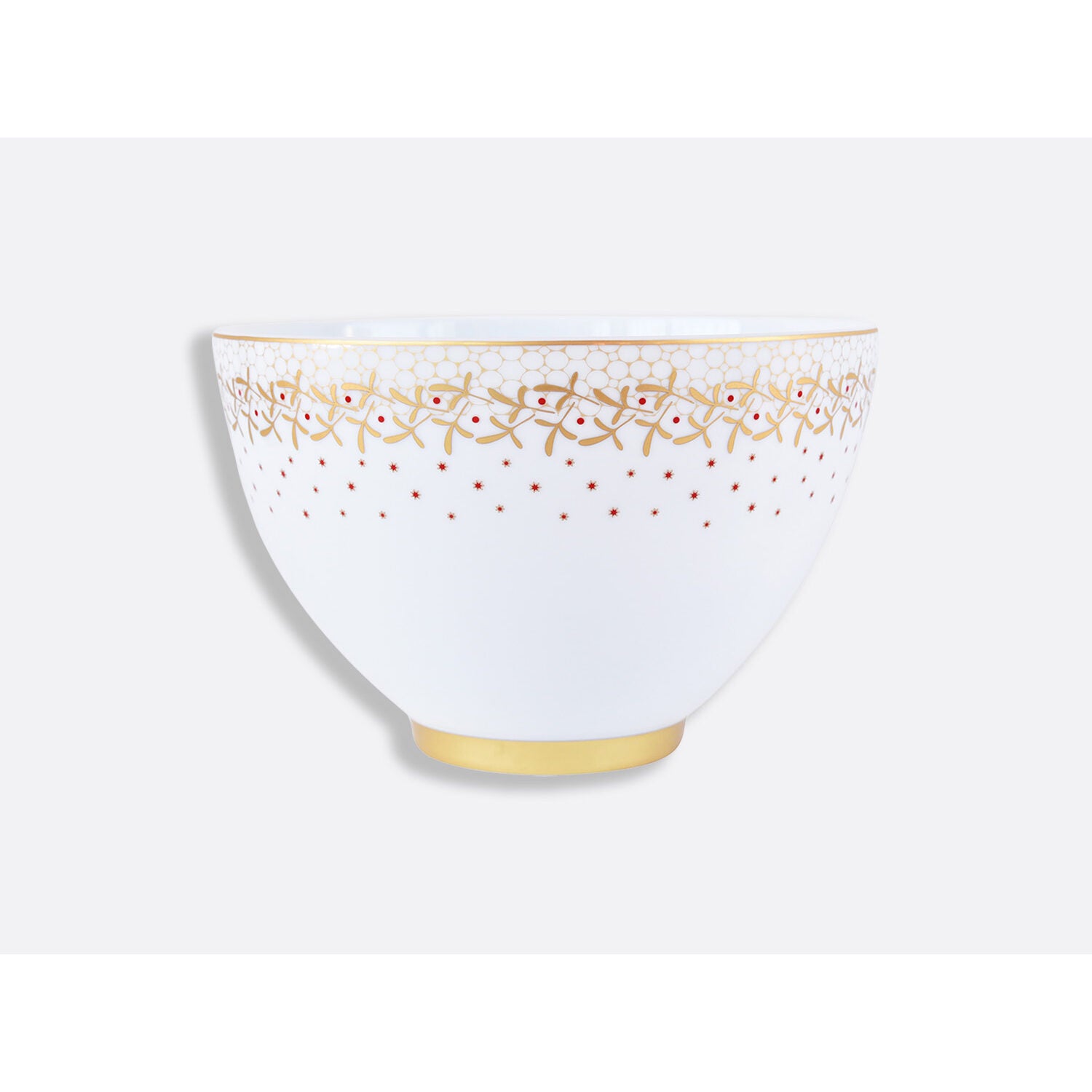 Bernardaud Deep salad bowl 140 oz 10.5", Limoges porcelain, Noël collection, on a white background
