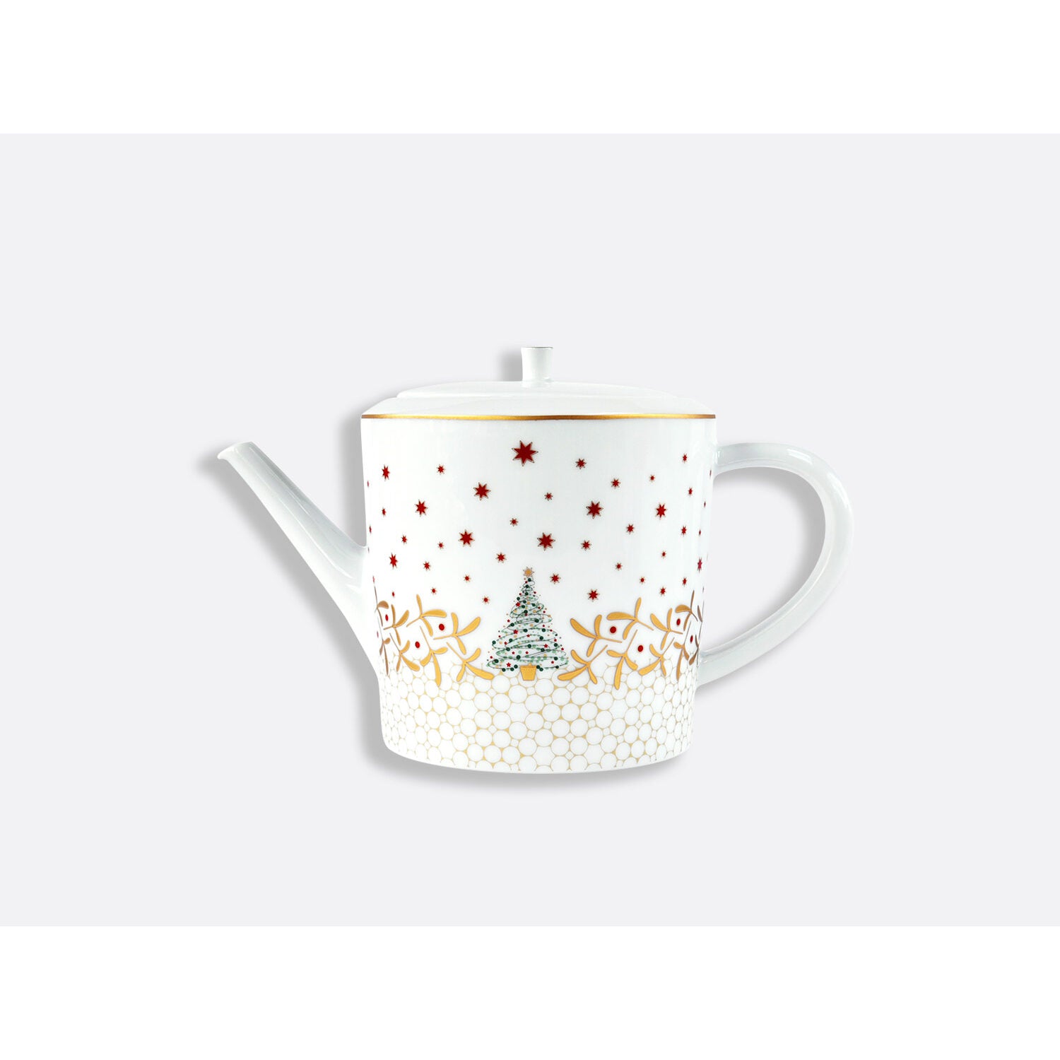 Bernardaud Hot beverage server 34 oz, Limoges porcelain, Noël collection, on a white background