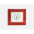 Bernardaud Rectangular tray 8.7" X 7.7", Limoges porcelain, Noël collection, on a white background