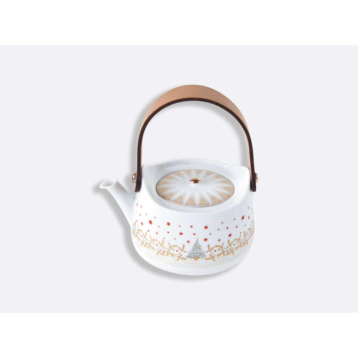 Bernardaud Teapot 8 cups 30.4 oz, Limoges porcelain, Noël collection, detail view