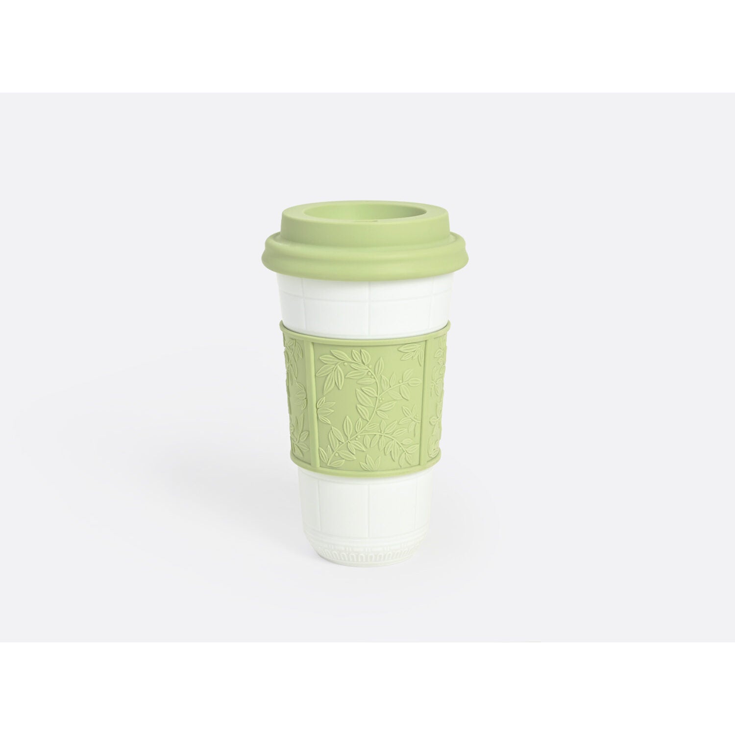 Bernardaud Nomad mug 16 oz Louvre Green in Green, Limoges porcelain, on a white background
