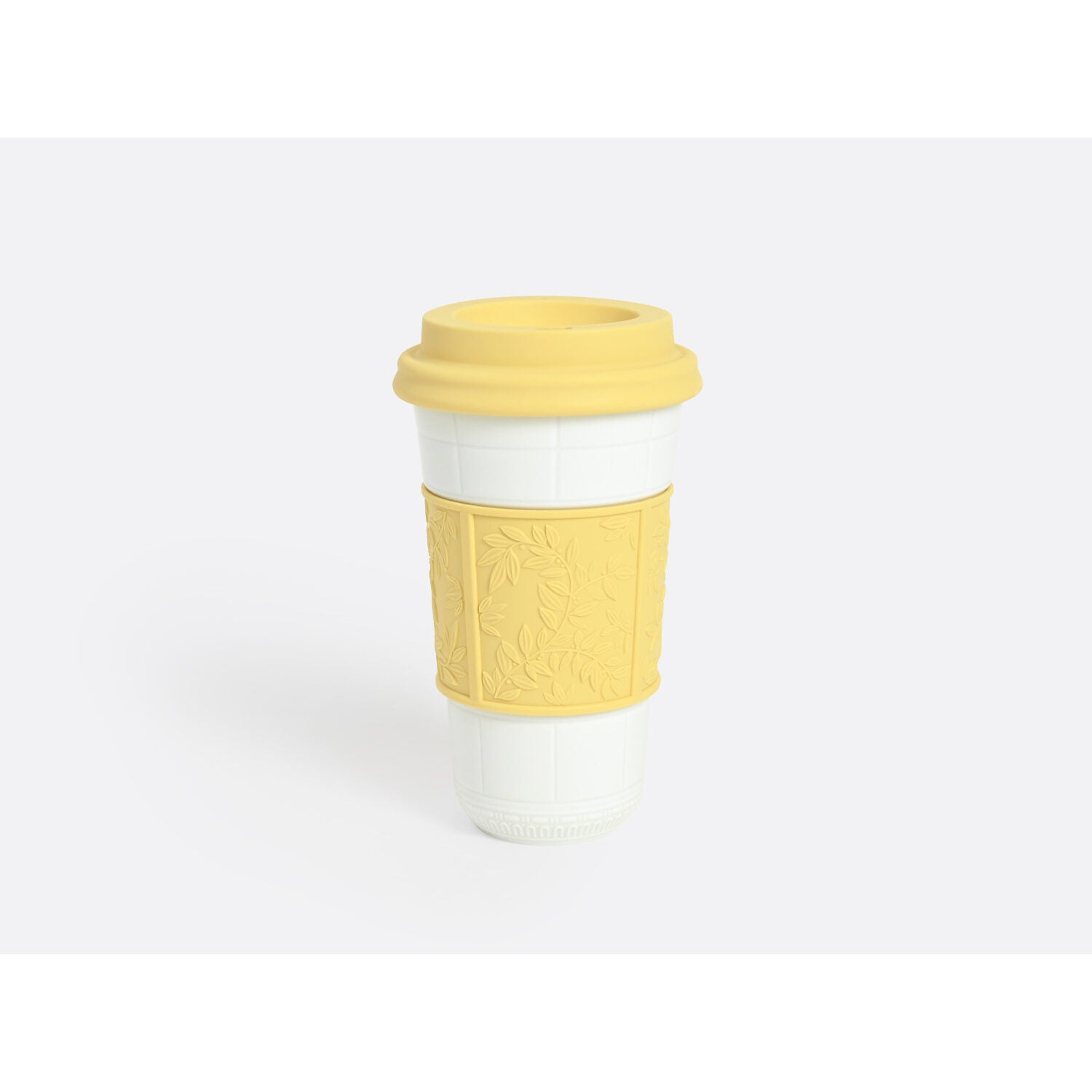 Bernardaud Nomad mug 16 oz Louvre Yellow in Yellow, Limoges porcelain, on a white background