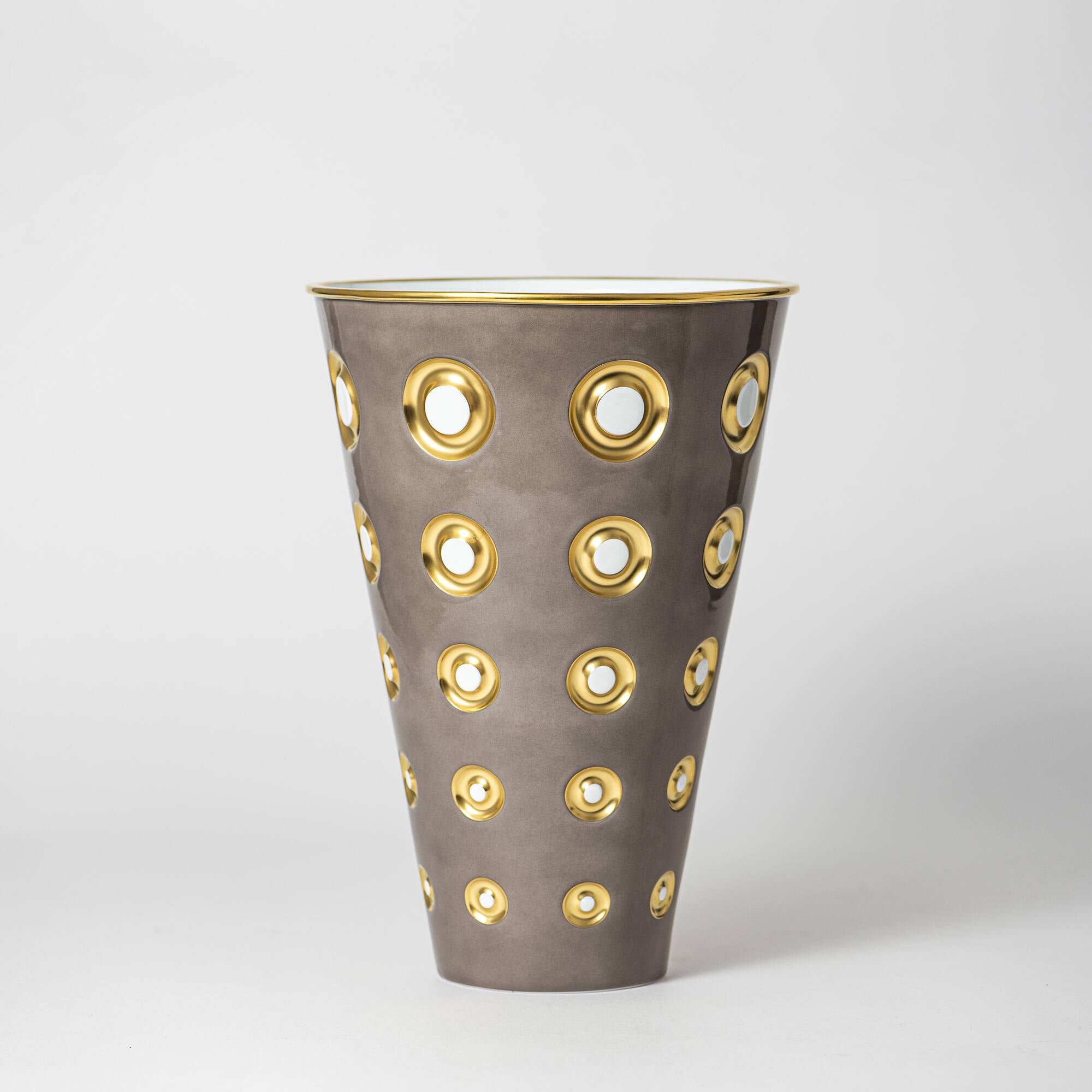 Bernardaud Vase H. 14.8", Limoges porcelain, Olivier Gagnère collection, on a white background