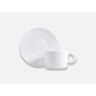 Bernardaud Breakfast cup and saucer 9 oz, Limoges porcelain, Organza collection, on a white background