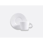 Bernardaud Tea cup and saucer 5.7 oz, Limoges porcelain, Organza collection, on a white background