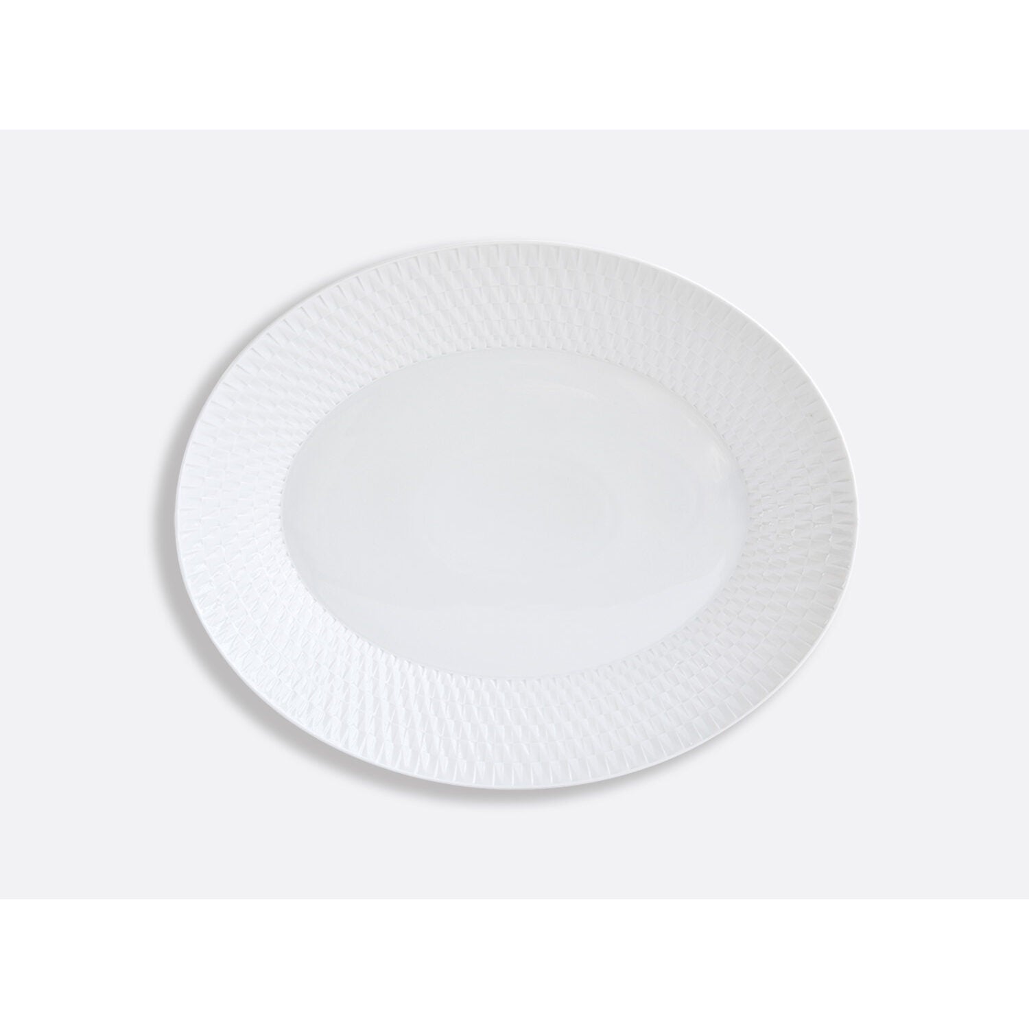 Bernardaud Oval platter 15" Twist, Limoges porcelain, on a white background