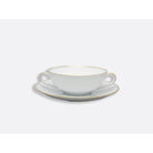 Bernardaud Cream cup and saucer 5", Limoges porcelain, Palmyre collection, on a white background