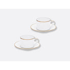 Bernardaud Tea cup and saucer gift box - 5 Oz, Limoges porcelain, Palmyre collection, detail view