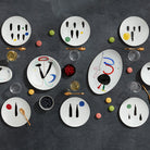 Bernardaud Tableware set for twelve (100 numbered pieces), Limoges porcelain, Parler Seul - Joan Miró collection, detail view