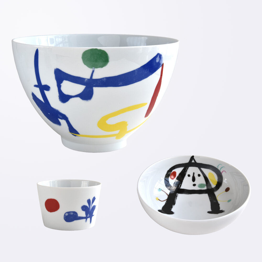 Bernardaud Tableware set for twelve (100 numbered pieces), Limoges porcelain, Parler Seul - Joan Miró collection, detail view
