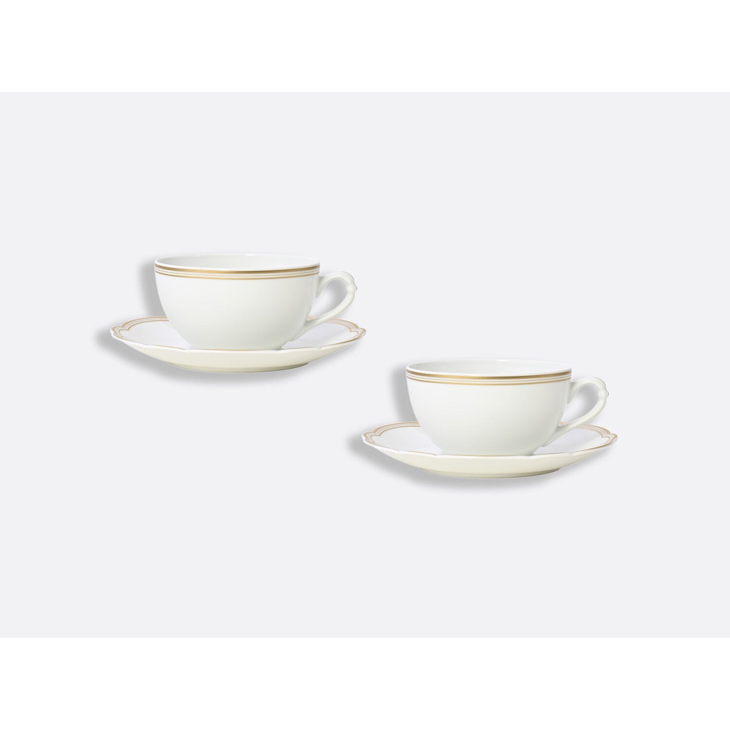 Bernardaud Breakfast cup and saucer 8.5 oz, Limoges porcelain, Pompadour collection, detail view