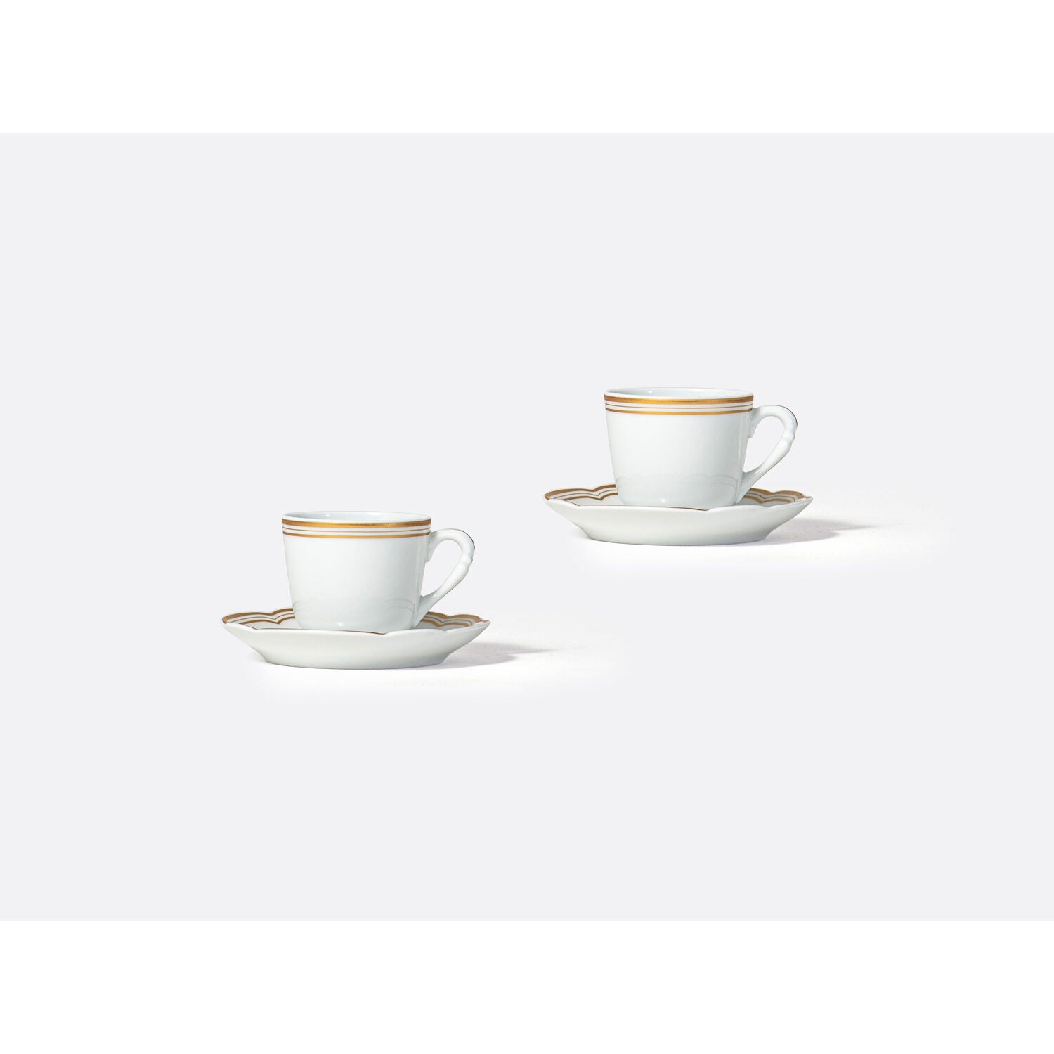 Bernardaud Moka cup and saucer gift box 2 oz, Limoges porcelain, Pompadour collection, detail view