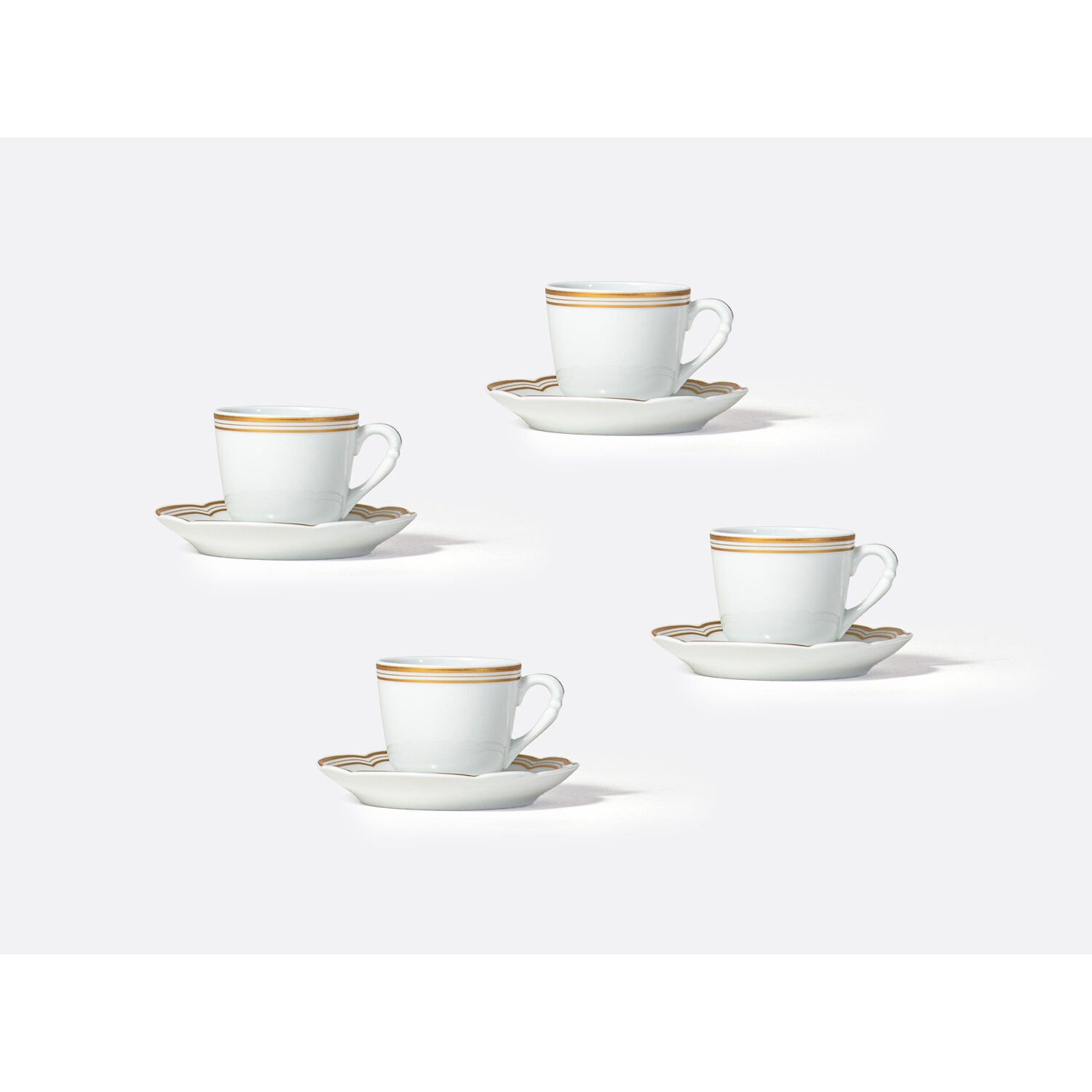 Bernardaud Moka cup and saucer gift box 2 oz, Limoges porcelain, Pompadour collection, detail view