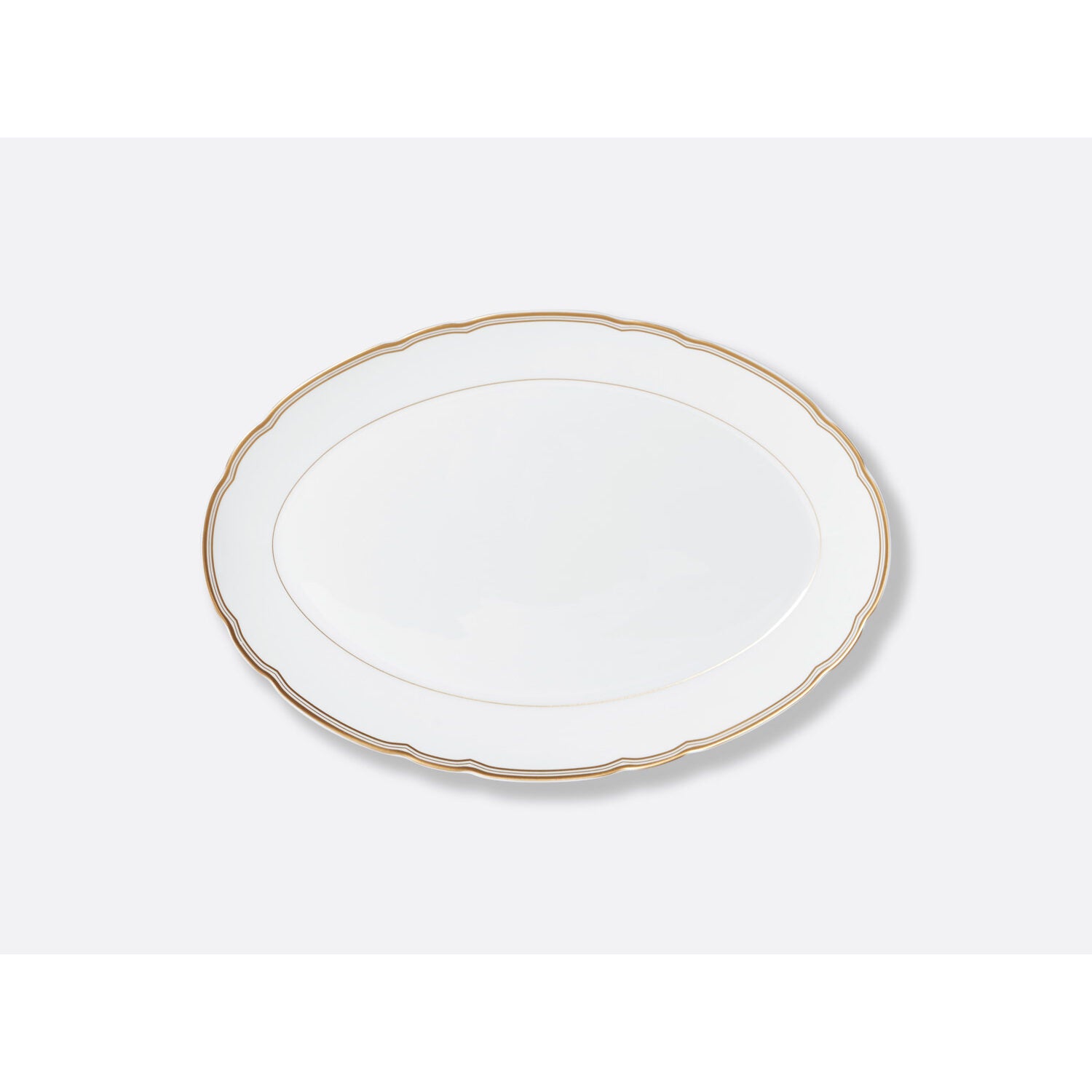 Bernardaud Oval platter 13", Limoges porcelain, Pompadour collection, on a white background