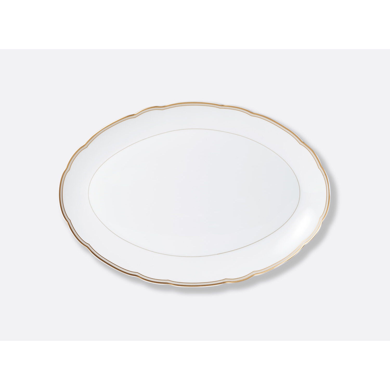 Bernardaud Oval platter 15", Limoges porcelain, Pompadour collection, on a white background