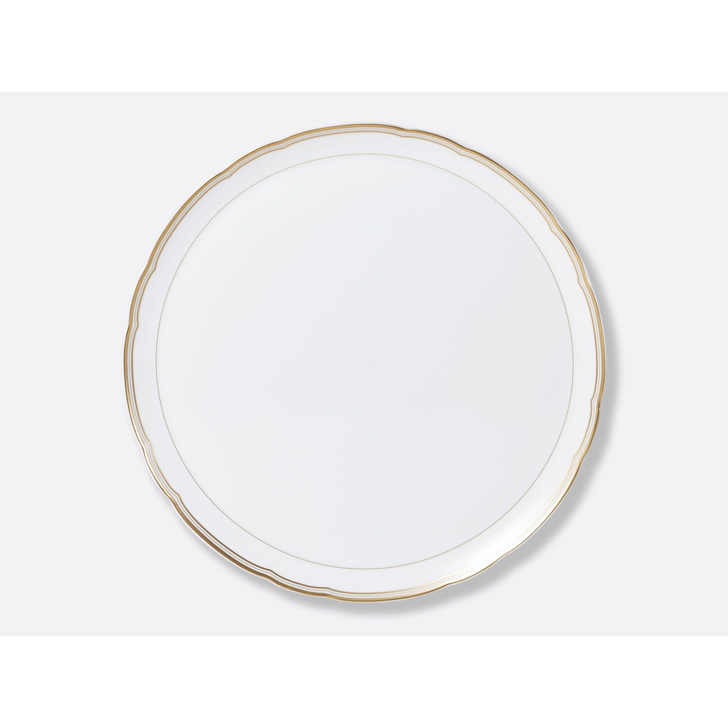 Bernardaud Round tart platter 13", Limoges porcelain, Pompadour collection, on a white background