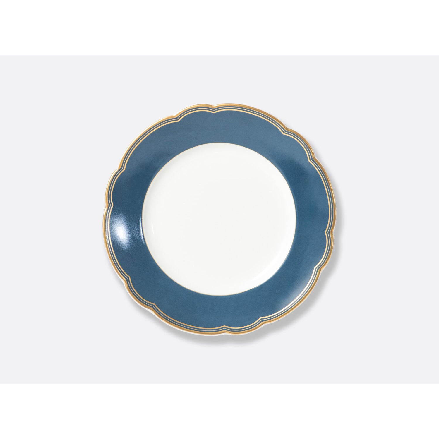 Bernardaud Salad plate Bleu 8.5" in Blue, Limoges porcelain, Pompadour collection, on a white background