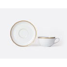 Bernardaud Set of tea cups and saucers 4.5 oz, Limoges porcelain, Pompadour collection, detail view