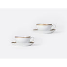 Bernardaud Set of tea cups and saucers 4.5 oz, Limoges porcelain, Pompadour collection, detail view