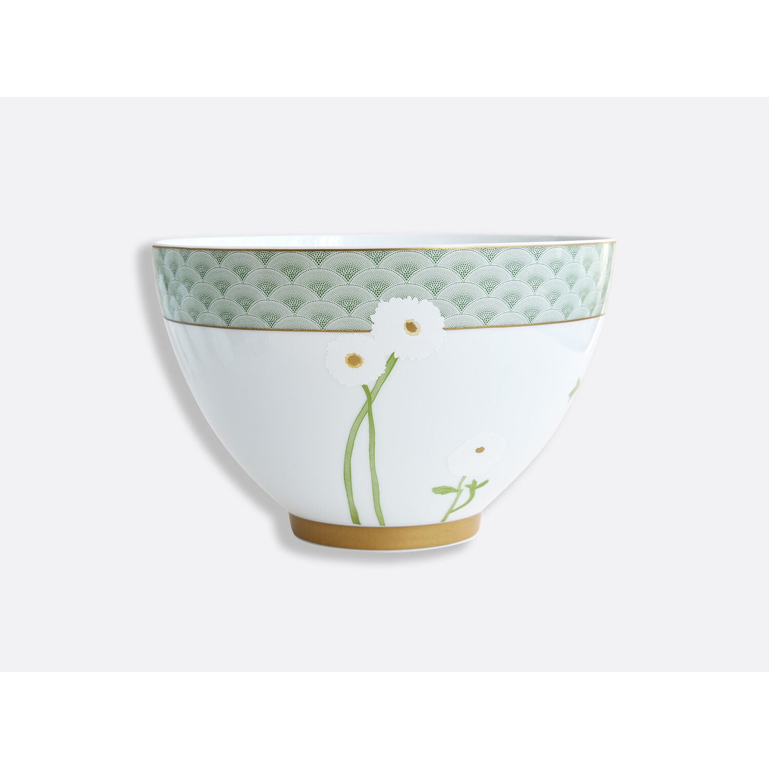 Bernardaud Deep salad bowl 140 oz 10.5", Limoges porcelain, Praiana collection, detail view