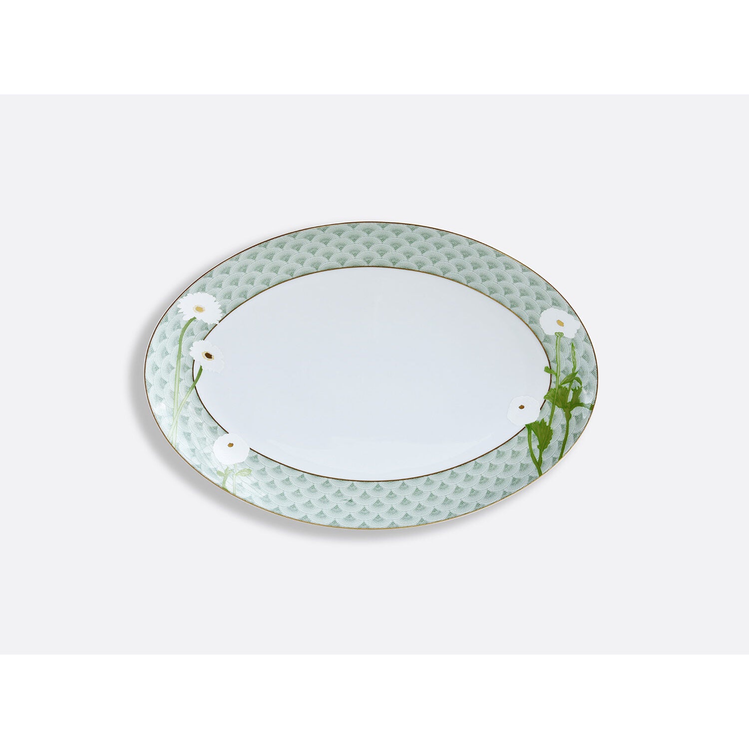 Bernardaud Oval platter 15", Limoges porcelain, Praiana collection, on a white background