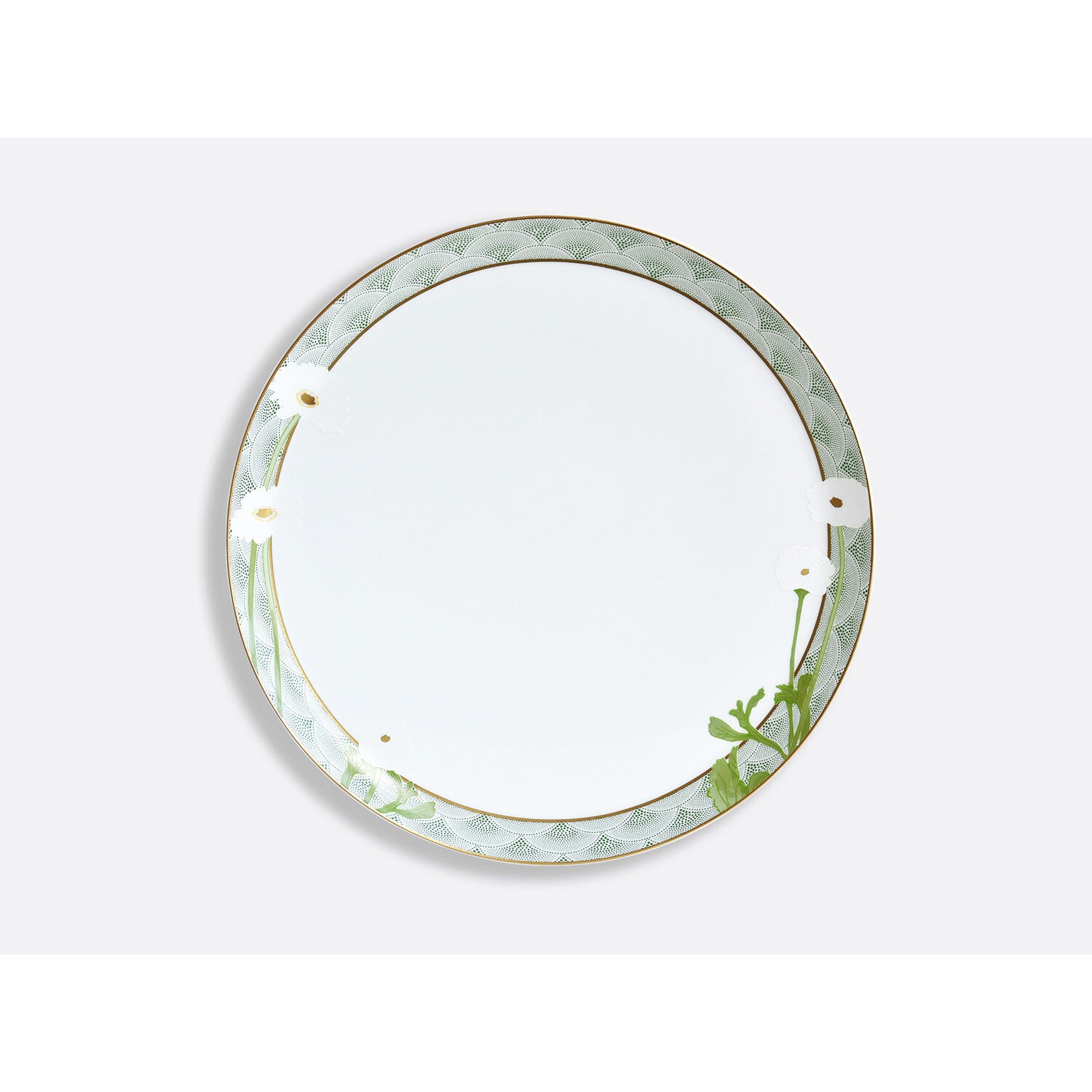Bernardaud Round tart platter 13", Limoges porcelain, Praiana collection, on a white background