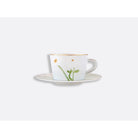 Bernardaud Tea cup and saucer 5 oz, Limoges porcelain, Praiana collection, detail view