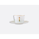 Bernardaud Tea cup and saucer 5 oz, Limoges porcelain, Praiana collection, detail view