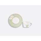 Bernardaud Tea cup and saucer 5 oz, Limoges porcelain, Praiana collection, on a white background