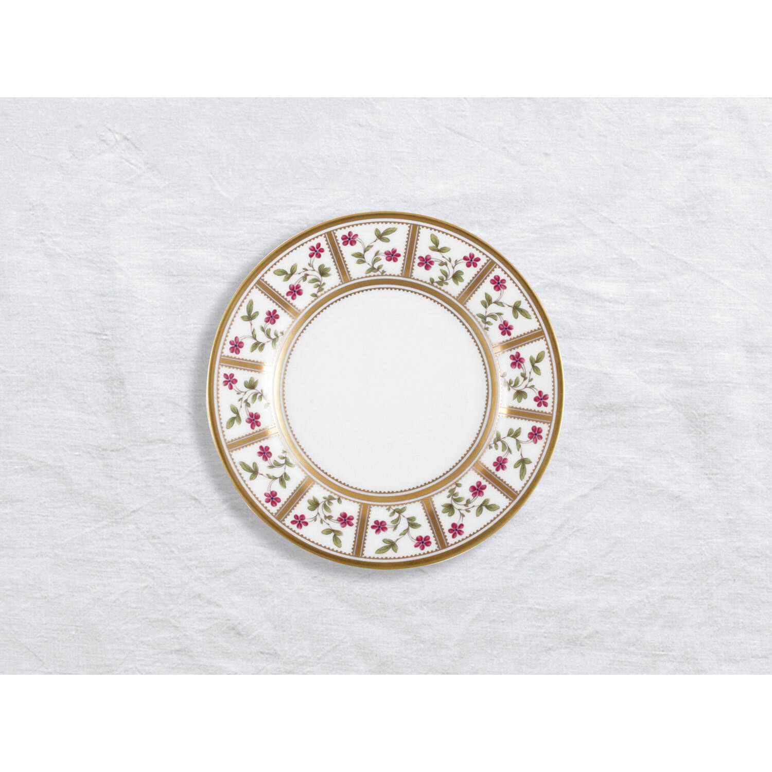 Bernardaud Bread and butter plate 6.3", Limoges porcelain, Roseraie collection, on a white background