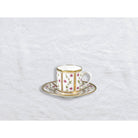 Bernardaud Espresso cup and saucer, Limoges porcelain, Roseraie collection, on a white background