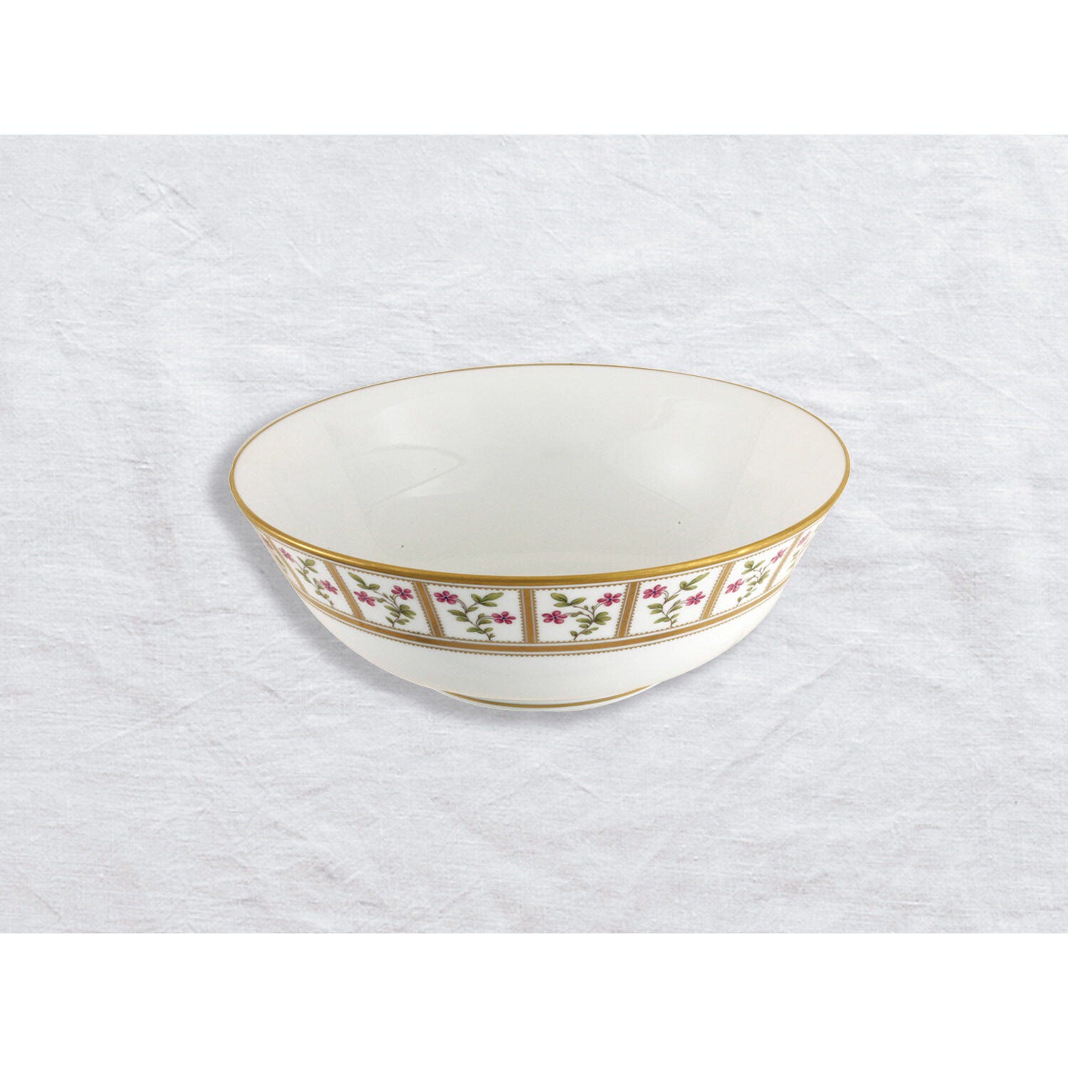 Bernardaud Salad bowl 57 oz 10", Limoges porcelain, Roseraie collection, on a white background