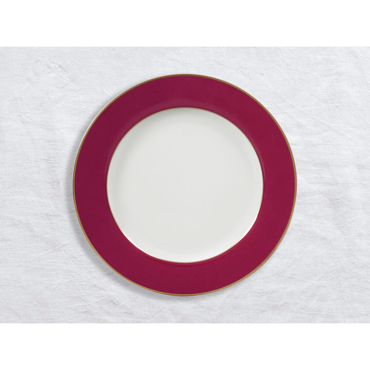 Bernardaud Service plate 11.6", Limoges porcelain, Roseraie collection, on a white background